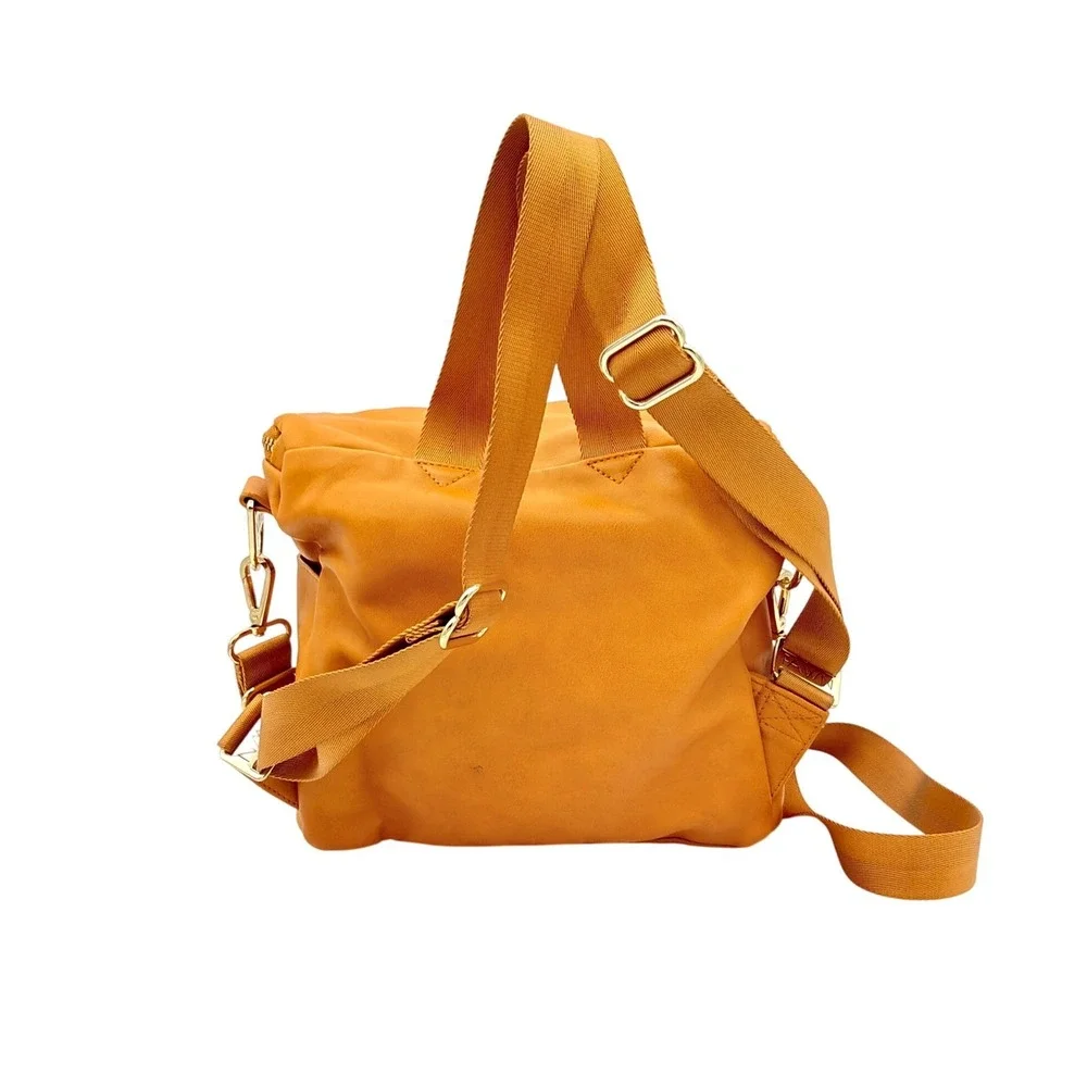 Fawn Design‎ Mini Backpack Diaper Bag Vegan Leather Tan Gold Hardware